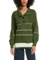 Madison Miles Knit Polo Sweater In Green