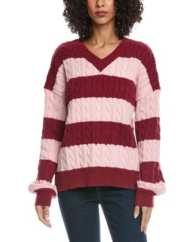Madison Miles Knit Sweater In Burgundy