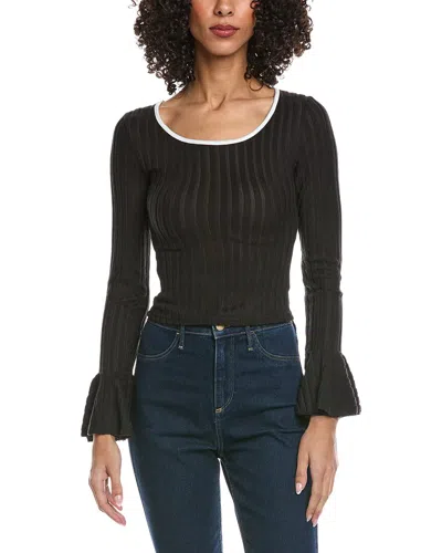 Madison Miles Knit Top In Black