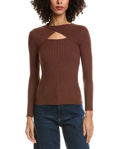 Madison Miles Knit Top In Brown