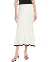 Madison Miles Midi Skirt In White