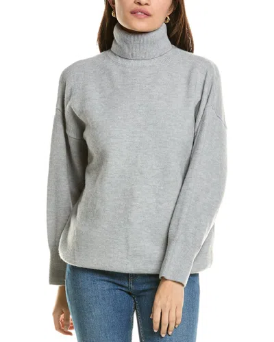 Madison Miles Oversized Turtleneck Sweater In Grey