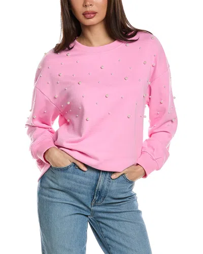 Madison Miles Pearl Bead Sweatshirt In Pink