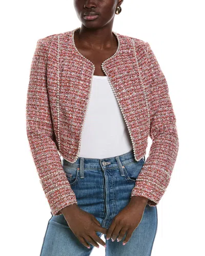Madison Miles Pearl Cardigan In Pink