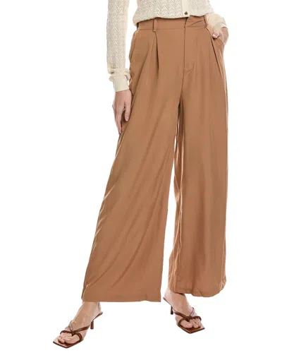 Madison Miles Pleated Pant In Brown