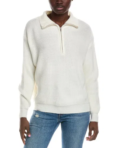 Madison Miles Quarter Zip Pullover In White
