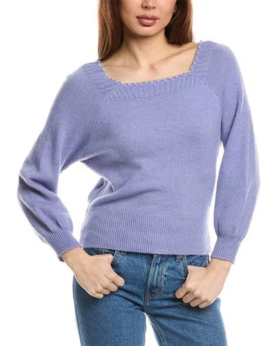 Madison Miles Square Neck Sweater In Grey