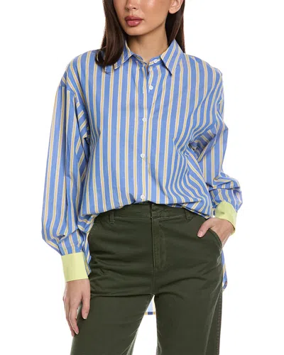 Madison Miles Stripe Shirt In Blue