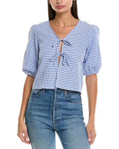 Madison Miles Tie Front Top In Multi