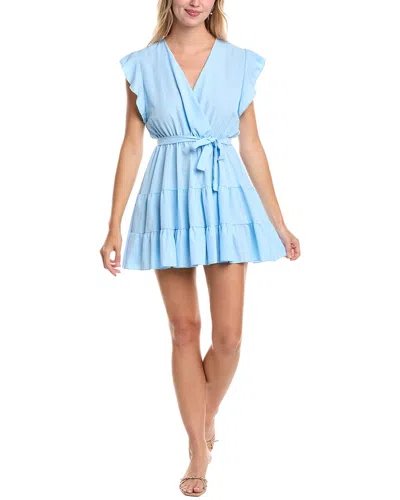 Madison Miles Tiered Mini Dress In Blue