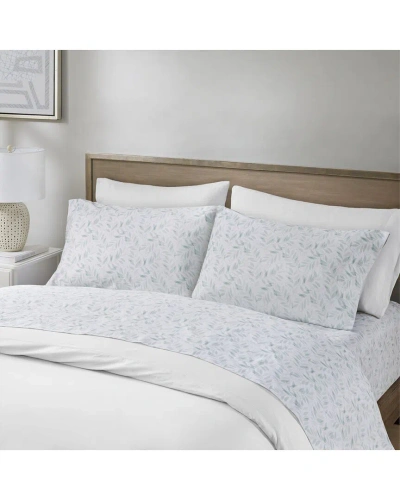 Madison Park 200 Thread Count Printed Cotton Sheet Set In White