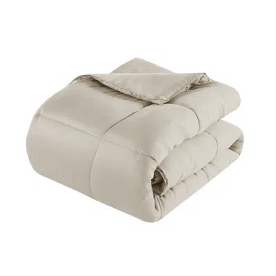 Madison Park 300 Thread Count Cotton Percale Luxury Down Alternative Comforter In Tan