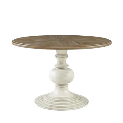 Madison Park 46" Round Pedestal Dining Table In Brown