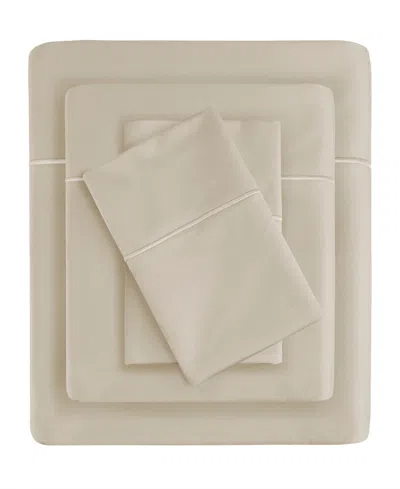 Madison Park 600 Thread Count Pima Cotton Sateen 7-pc. Sheet Set, Split King In Sand