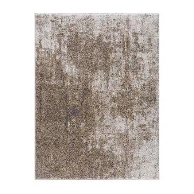 Madison Park Alexandria Cozy Shag Abstract Machine Woven Skid Resistant Indoor Rectangular Area Rug In Gray