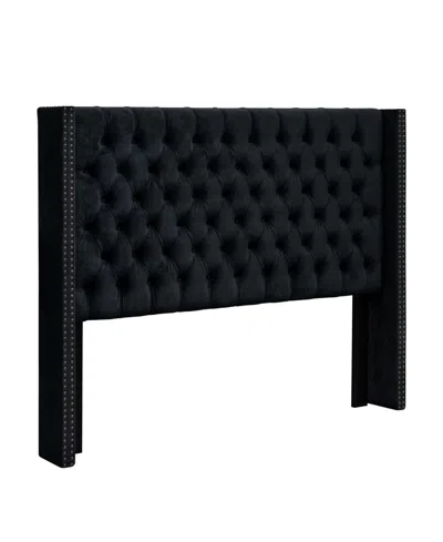 Madison Park Amelia 68.5" Wingback Upholstered Headboard In Black