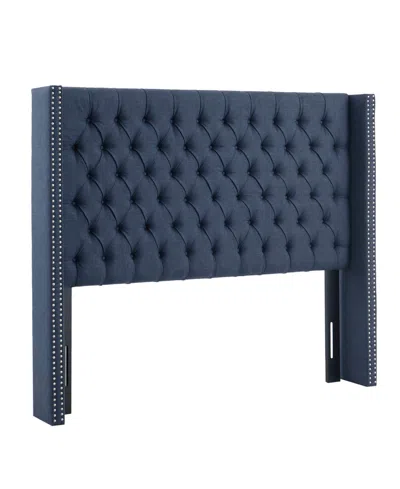 Madison Park Amelia Fabric Tufted Queen Headboard In Blue