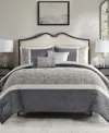 Madison Park Amelia Stripe 5-pc. Comforter Set, Full/queen In Grey
