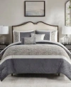 Madison Park Amelia Stripe Comforter Sets In Grey