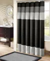 Madison Park Amherst Faux Silk Shower Curtain, 72" X 84" In Black