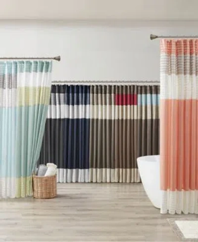 Madison Park Amherst Faux Silk Shower Curtain Collection In Multi