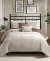 Madison Park Andes 5 Piece Corduroy Comforter Set, Full/queen In Tan