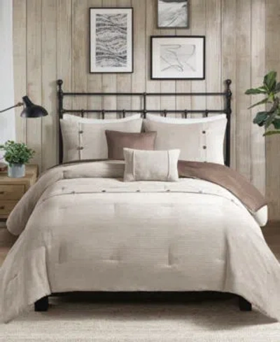 Madison Park Andes 5 Piece Corduroy Comforter Set In Tan