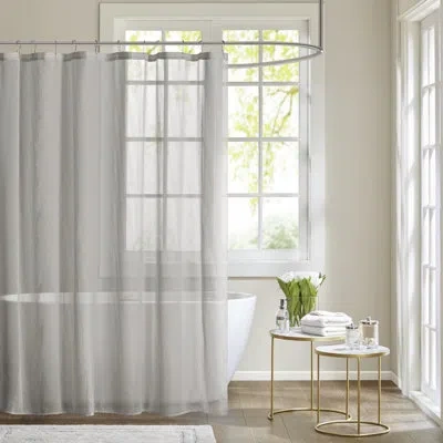 Madison Park Anna Sheer Shower Curtain In Gray