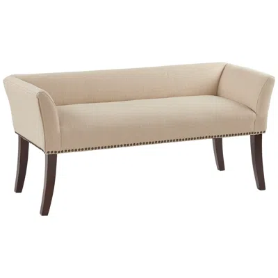 Madison Park Antonio 49 1/2" Wide Cream Fabric Accent Bench In White