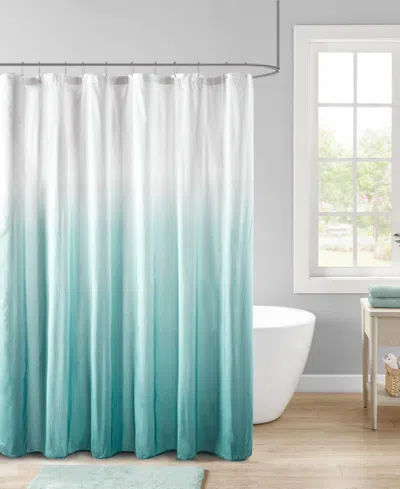 Madison Park Ara Ombre Printed Seersucker Shower Curtain, 72" X 72" In Blue