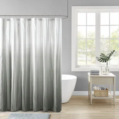 Madison Park Ara Ombre Printed Seersucker Single Shower Curtain In Gray