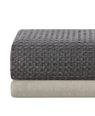Madison Park Arbor Waffle Shower Curtain, 72" X 72" In Gray