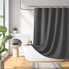 Madison Park Arbor Waffle Shower Curtain In Black