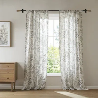 Madison Park Aria Window Panel In Charcoal
