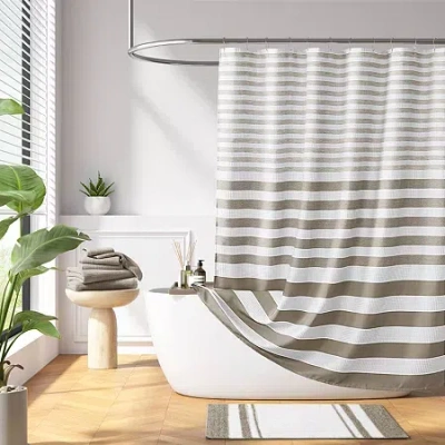 Madison Park Ariana Ombre Waffle Shower Curtain In Brown