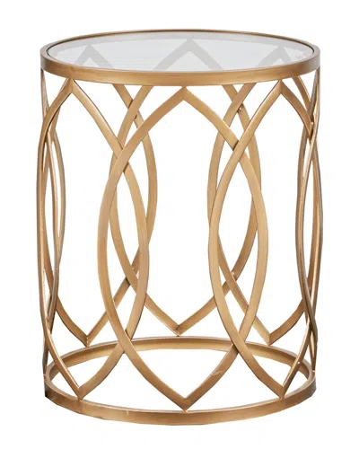 Madison Park Arlo Metal Eyelet Accent Table In Gold