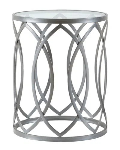 Madison Park Arlo Metal Eyelet Accent Table In Grey