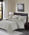 Madison Park Arya Embroidered Medallion Faux Fur 3-pc. Comforter Set, King/california King In Grey