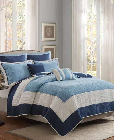 Madison Park Attingham 7-pc. Quilt Set, Full/queen In Blue