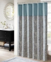 MADISON PARK AUBREY JACQUARD BEADED SHOWER CURTAIN, 72" X 72"