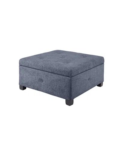 Madison Park Austin Tufted Storage Ottoman In Blue