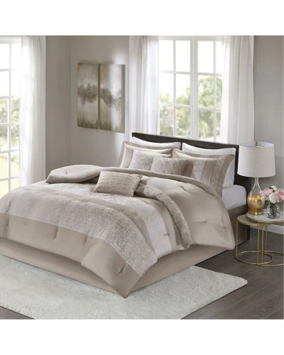 Madison Park Ava Chenille Jacquard Comforter Set In Brown