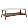 Madison Park Avalon 24"w Off-white Pecan Wood Rectangular Coffee Table