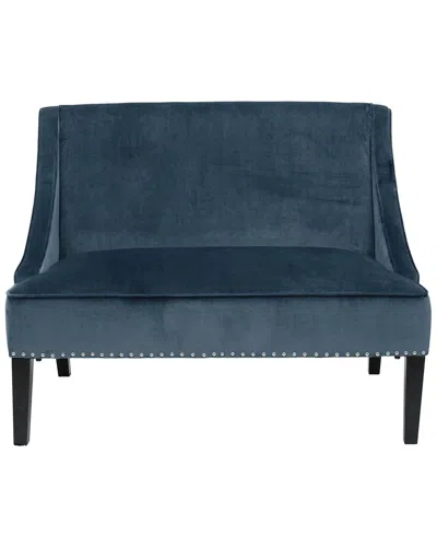 Madison Park Avalon Swoop Arm Settee In Blue