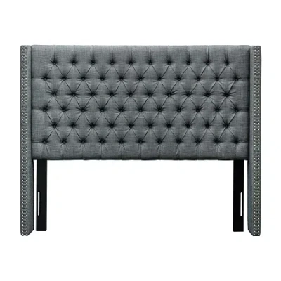 Madison Park Baldwin Queen Upholstered Tufted Headboard In Gray