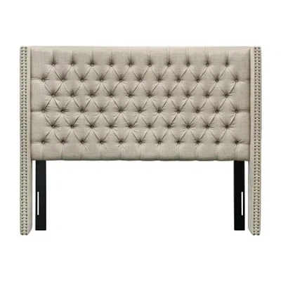 Madison Park Baldwin Queen Upholstered Tufted Headboard In Neutral