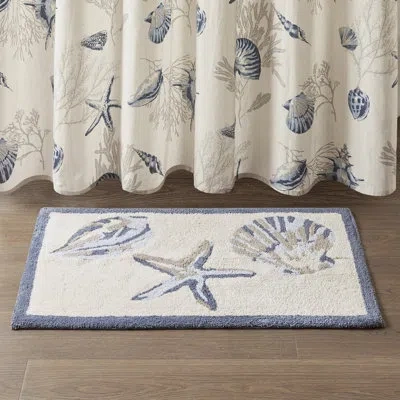 Madison Park Bayside 100% Cotton Tufted Rug In Blue
