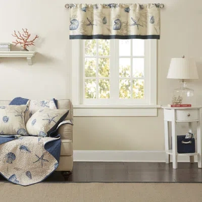 Madison Park Bayside 50" Single Window Valance In Navy