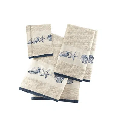 Madison Park Bayside Embroidered Cotton Jacquard 6pc Towel Set In Blue