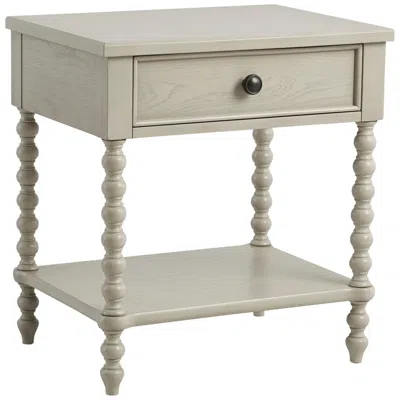Madison Park Beckett 24" Wide Traditional Antique Cream Wood Nightstand In White